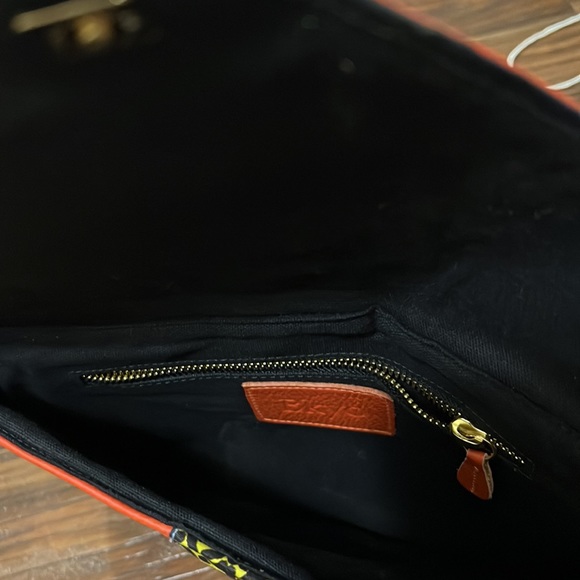 Bkyo Orange Leather Envelope Clutch - Picture 8 of 10